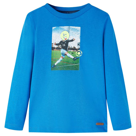 VidaXL Chemise enfant à manches longues 128 bleu cobalt