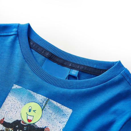 VidaXL Chemise enfant à manches longues 128 bleu cobalt