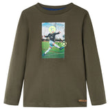 VidaXL Chemise enfant à manches longues 116 kaki