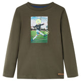 VidaXL Chemise enfant à manches longues 140 kaki