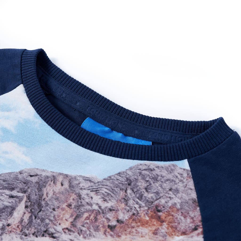 VidaXL Chemise enfant à manches longues 128 bleu marine