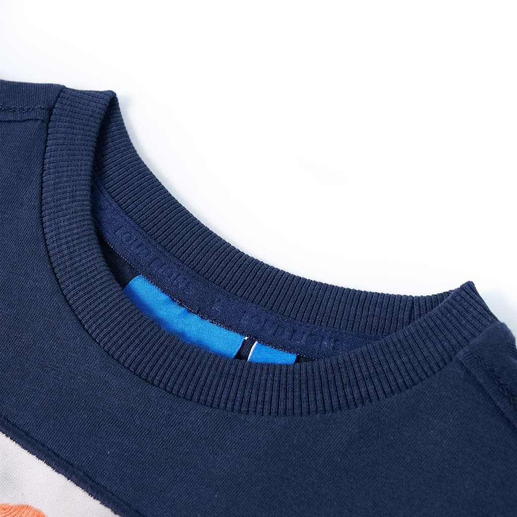 VidaXL Chemise enfant à manches longues 92 bleu marine mélangé