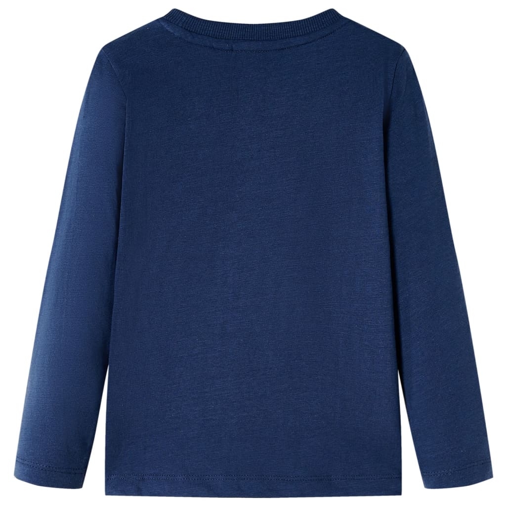 VidaXL Chemise enfant à manches longues 116 bleu marine mélangé