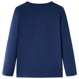 VidaXL Chemise enfant à manches longues 116 bleu marine mélangé