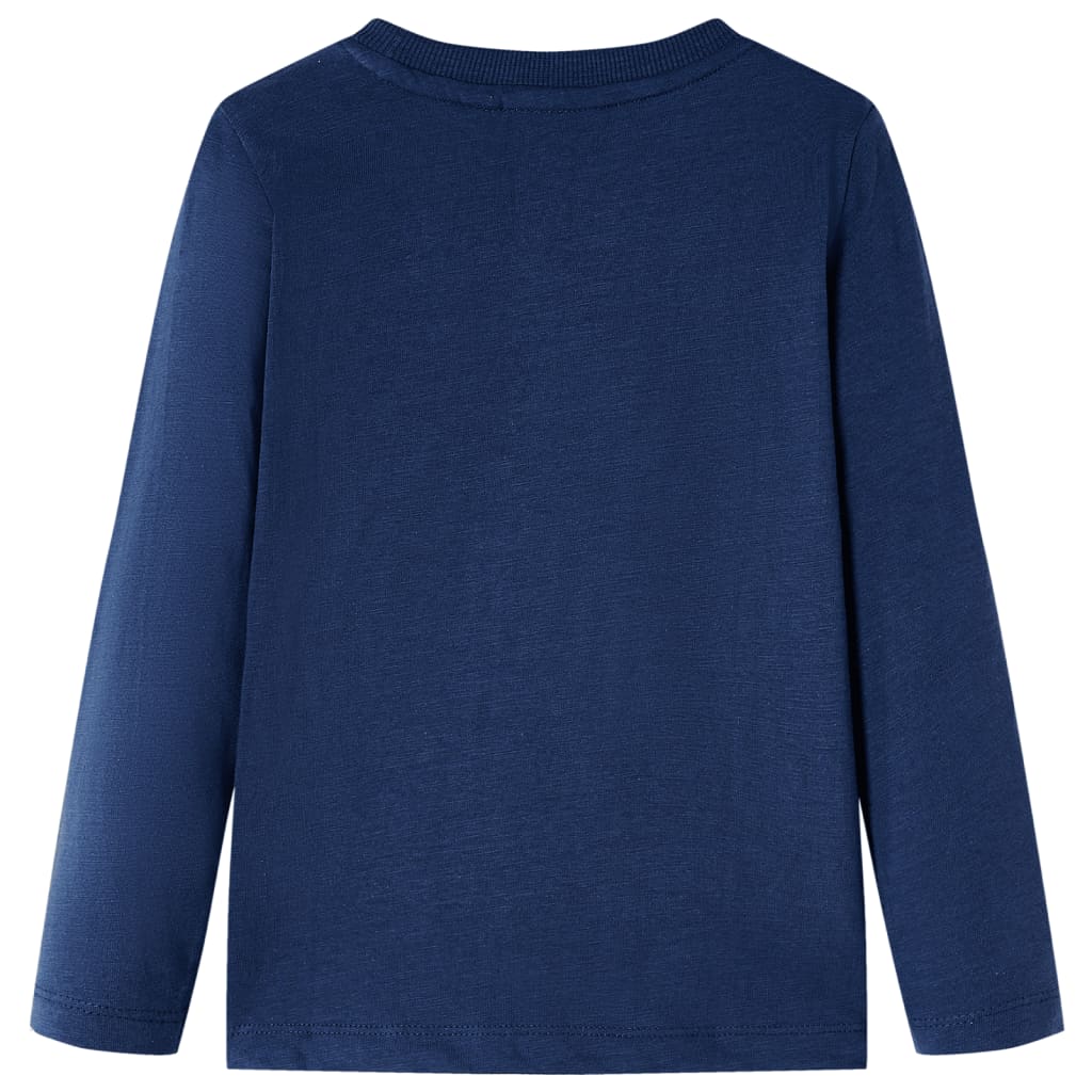 VidaXL Chemise enfant à manches longues 128 bleu marine mélangé