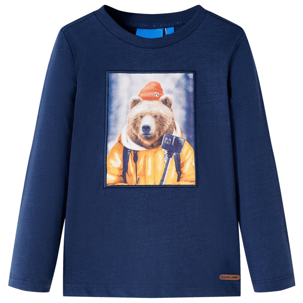 VidaXL Chemise enfant à manches longues 140 bleu marine mixte