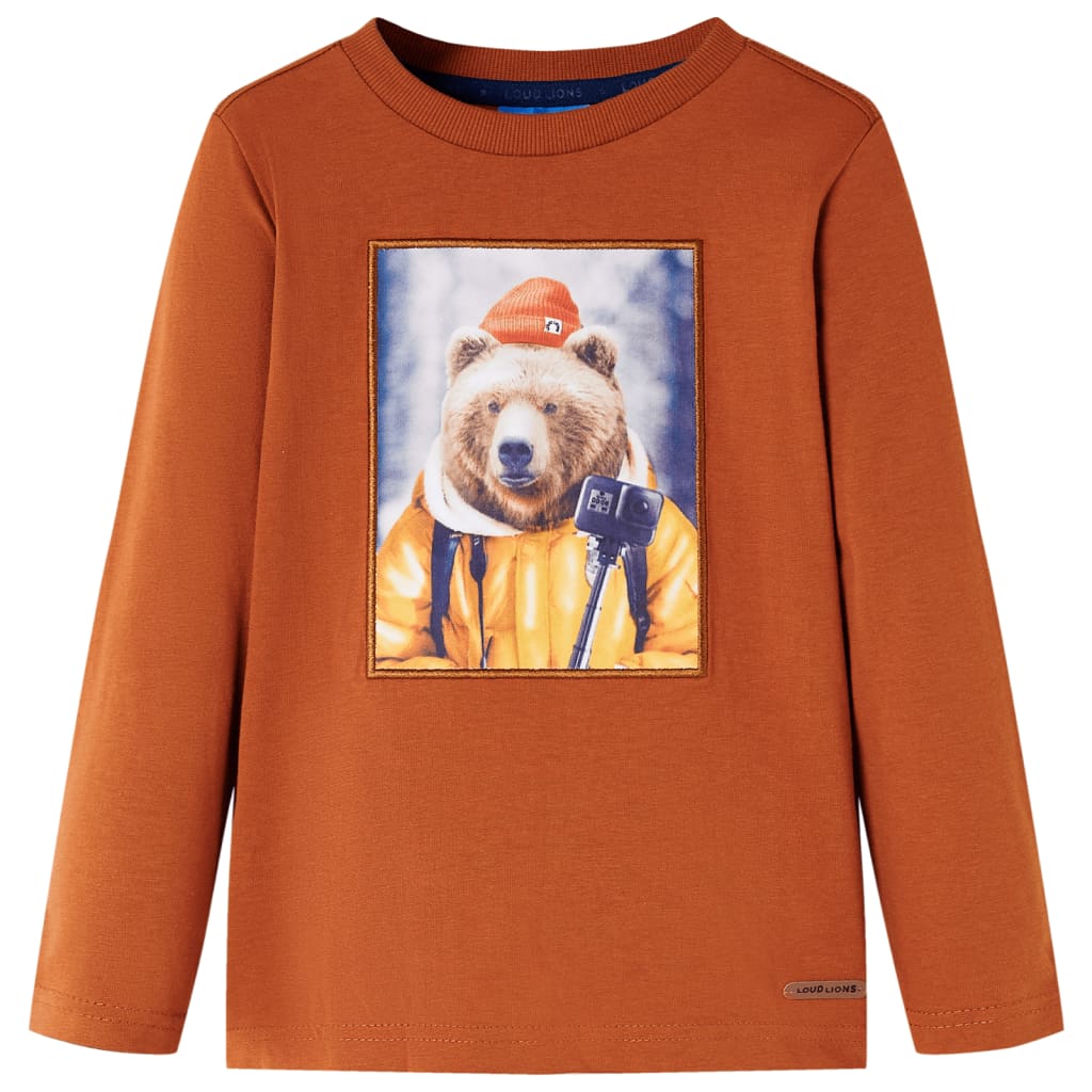 VidaXL Chemise enfant à manches longues 116 orange-marron