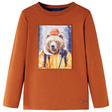 VidaXL Chemise enfant à manches longues 116 orange-marron