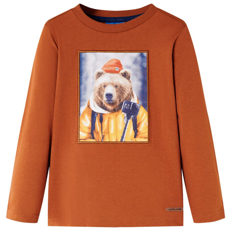 VidaXL Chemise enfant à manches longues 116 orange-marron