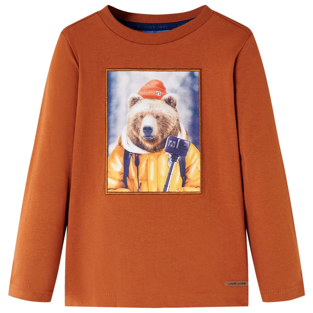 VidaXL Chemise enfant à manches longues 128 orange-marron