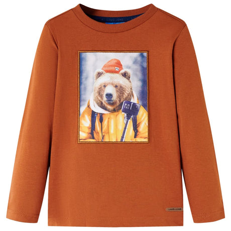 VidaXL Chemise enfant à manches longues 128 orange-marron