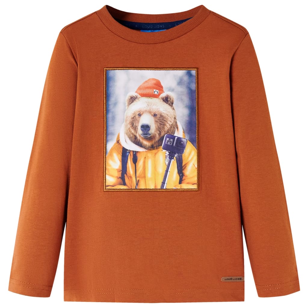 VidaXL Chemise enfant à manches longues 140 orange-marron