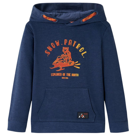 VidaXL Pull enfant à capuche 92 mélangé bleu marine et orange