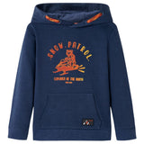 VidaXL Pull enfant à capuche 116 mixte bleu marine et orange