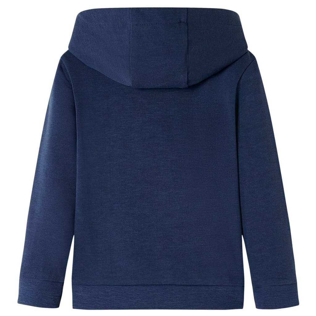 VidaXL Pull enfant à capuche 128 mélangé bleu marine et orange