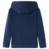 VidaXL Pull enfant à capuche 128 mélangé bleu marine et orange