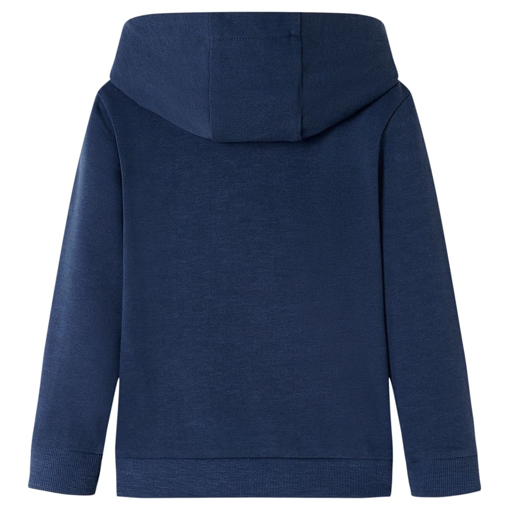 VidaXL Pull enfant à capuche 140 mixte bleu marine et orange
