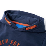 VidaXL Pull enfant à capuche 140 mixte bleu marine et orange