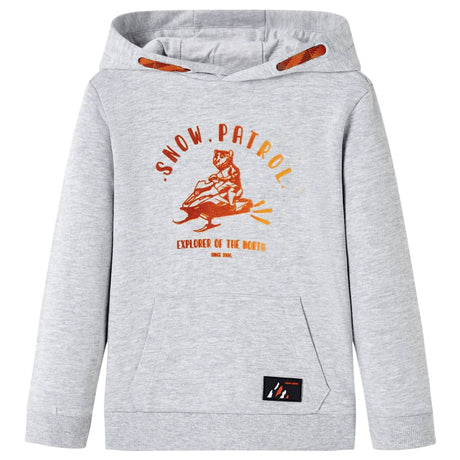 VidaXL Pull enfant à capuche 92 gris mélangé et orange