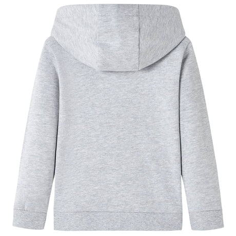 VidaXL Pull enfant à capuche 92 gris mélangé et orange