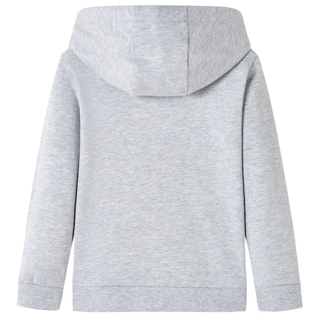 VidaXL Pull enfant à capuche 116 gris mélangé et orange