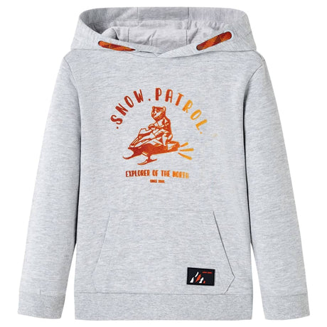 VidaXL Pull enfant à capuche 128 gris mélangé et orange