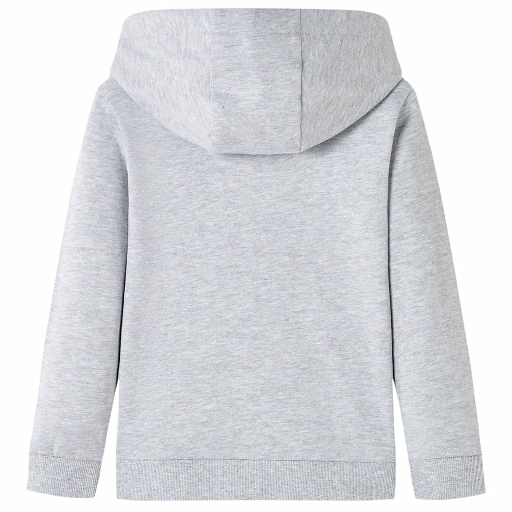 VidaXL Pull enfant à capuche 128 gris mélangé et orange