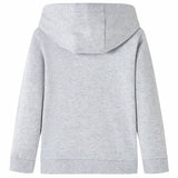 VidaXL Pull enfant à capuche 128 gris mélangé et orange