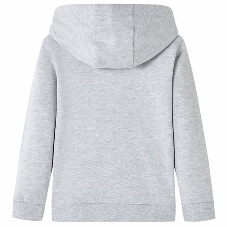 VidaXL Pull enfant à capuche 128 gris mélangé et orange
