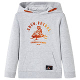 VidaXL Pull enfant à capuche 140 gris mélangé et orange
