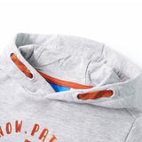 VidaXL Pull enfant à capuche 140 gris mélangé et orange
