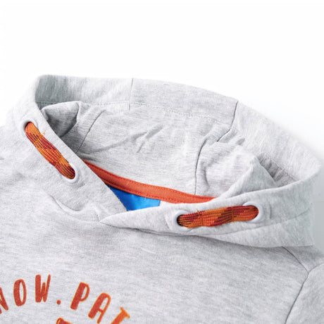 VidaXL Pull enfant à capuche 140 gris mélangé et orange