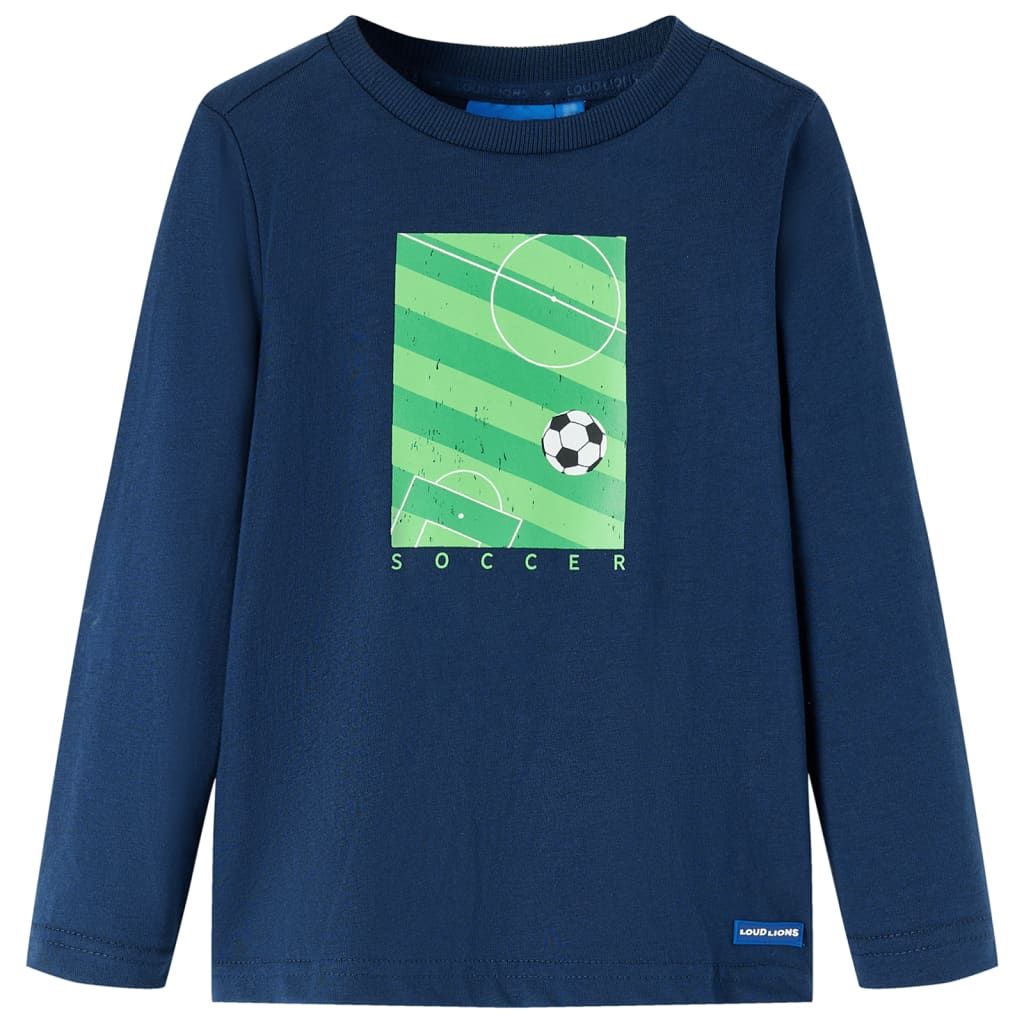 VidaXL Chemise enfant à manches longues 128 bleu marine