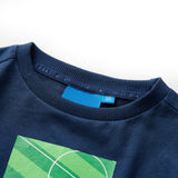 VidaXL Chemise enfant à manches longues 128 bleu marine