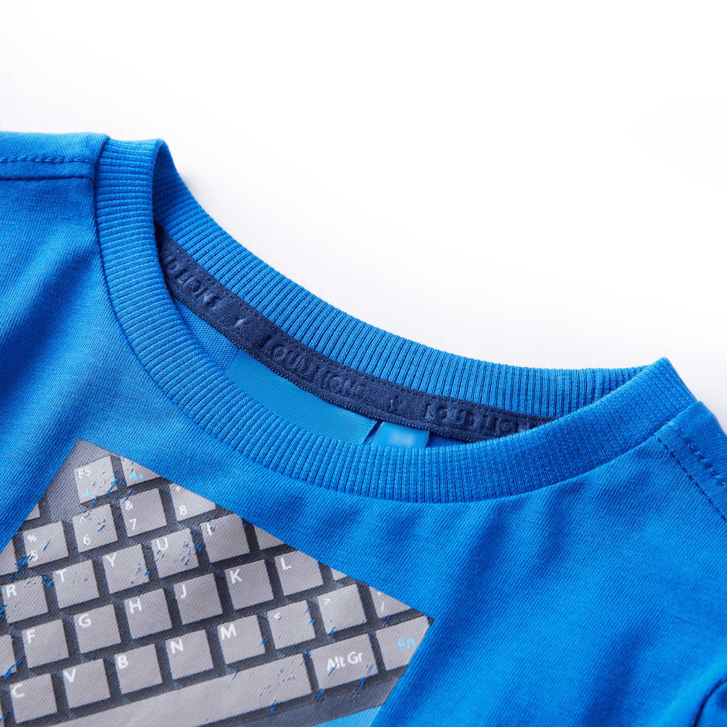 VidaXL Chemise enfant à manches longues 116 bleu cobalt