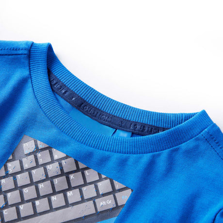 VidaXL Chemise enfant à manches longues 128 bleu cobalt