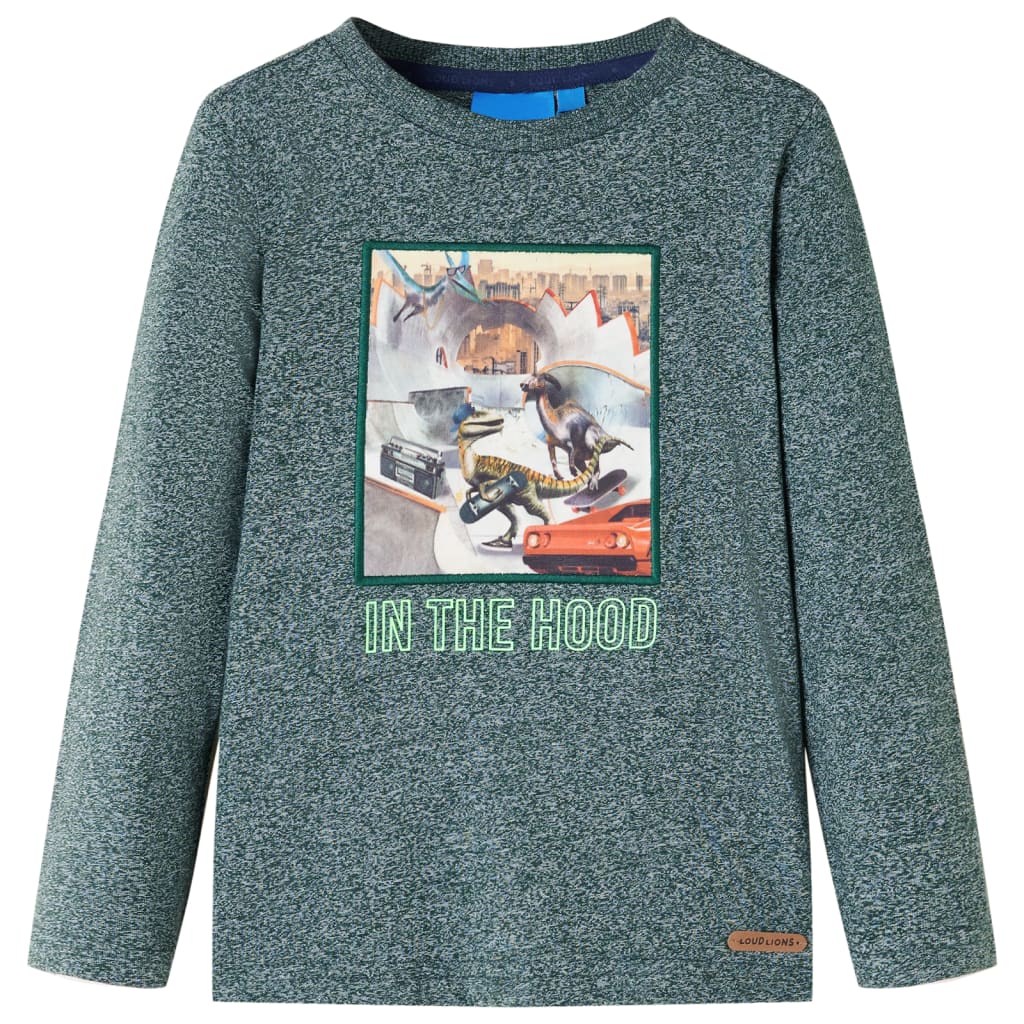 VidaXL Chemise enfant à manches longues 92 vert foncé mélangé