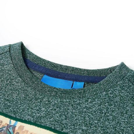 VidaXL Chemise enfant à manches longues 104 vert foncé mélangé