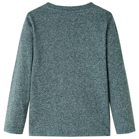 VidaXL Chemise enfant à manches longues 140 vert foncé mélangé