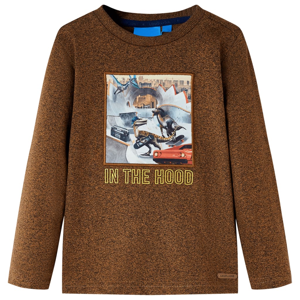 VidaXL Chemise enfant à manches longues 92 couleur cognac mixte