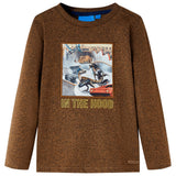 VidaXL Chemise enfant à manches longues 92 couleur cognac mixte