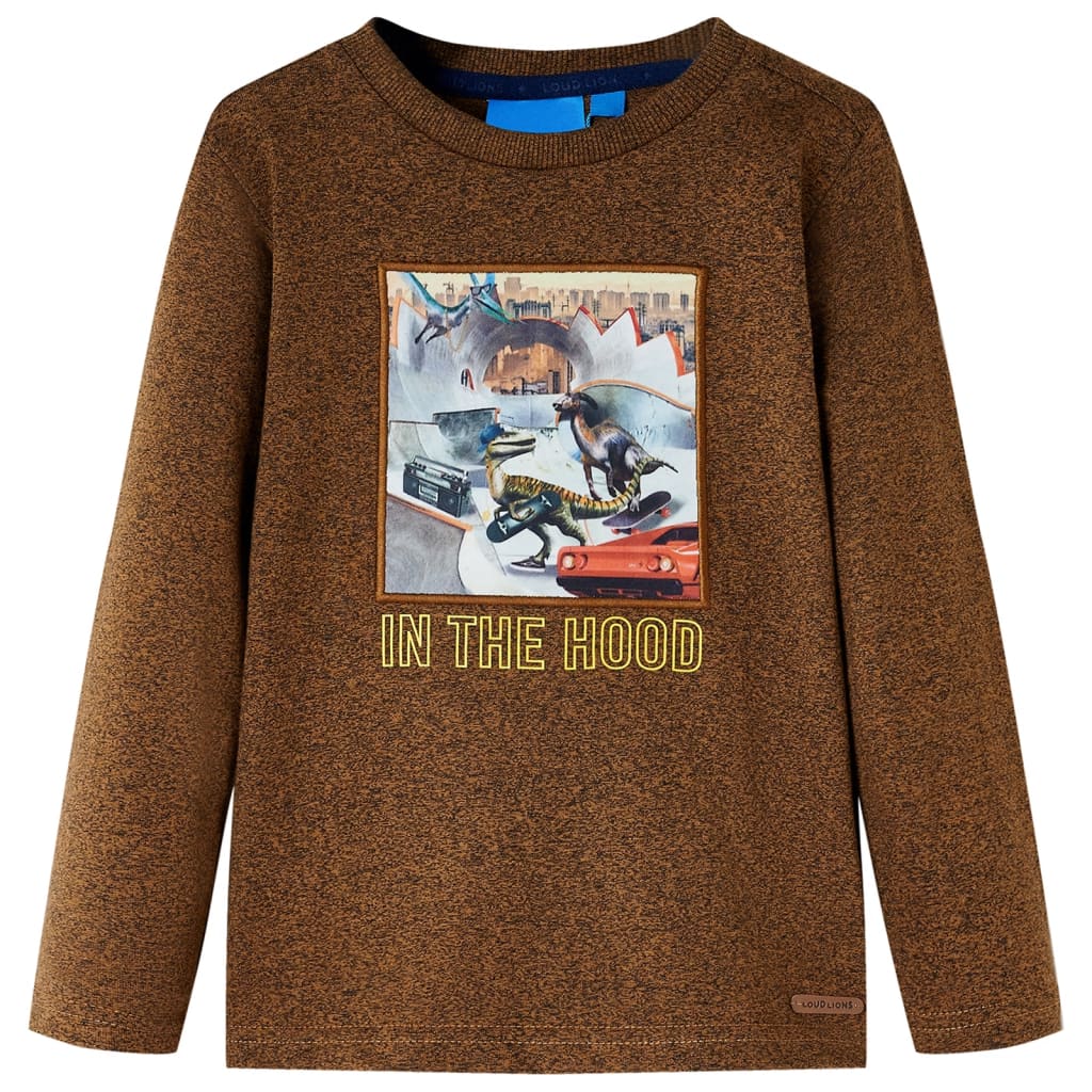 VidaXL Chemise enfant à manches longues 104 couleur cognac mixte
