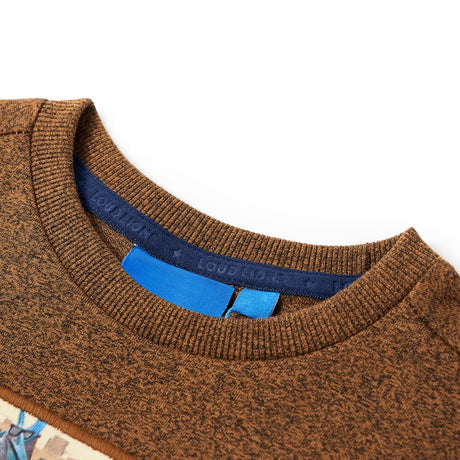 VidaXL Chemise enfant à manches longues 104 couleur cognac mixte