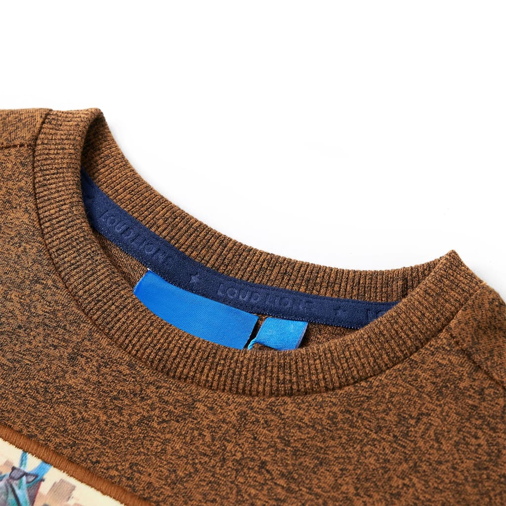 VidaXL Chemise enfant à manches longues 116 couleur cognac mixte