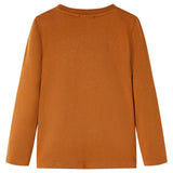 VidaXL Chemise enfant à manches longues 116 couleur cognac