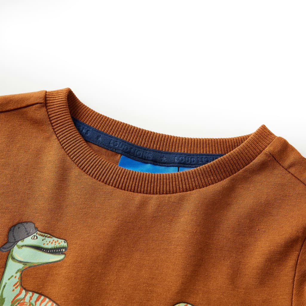 VidaXL Chemise enfant à manches longues 116 couleur cognac