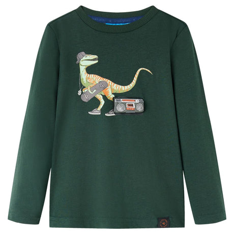 VidaXL Chemise enfant à manches longues 92 vert foncé