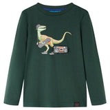 VidaXL Chemise enfant à manches longues 128 vert foncé