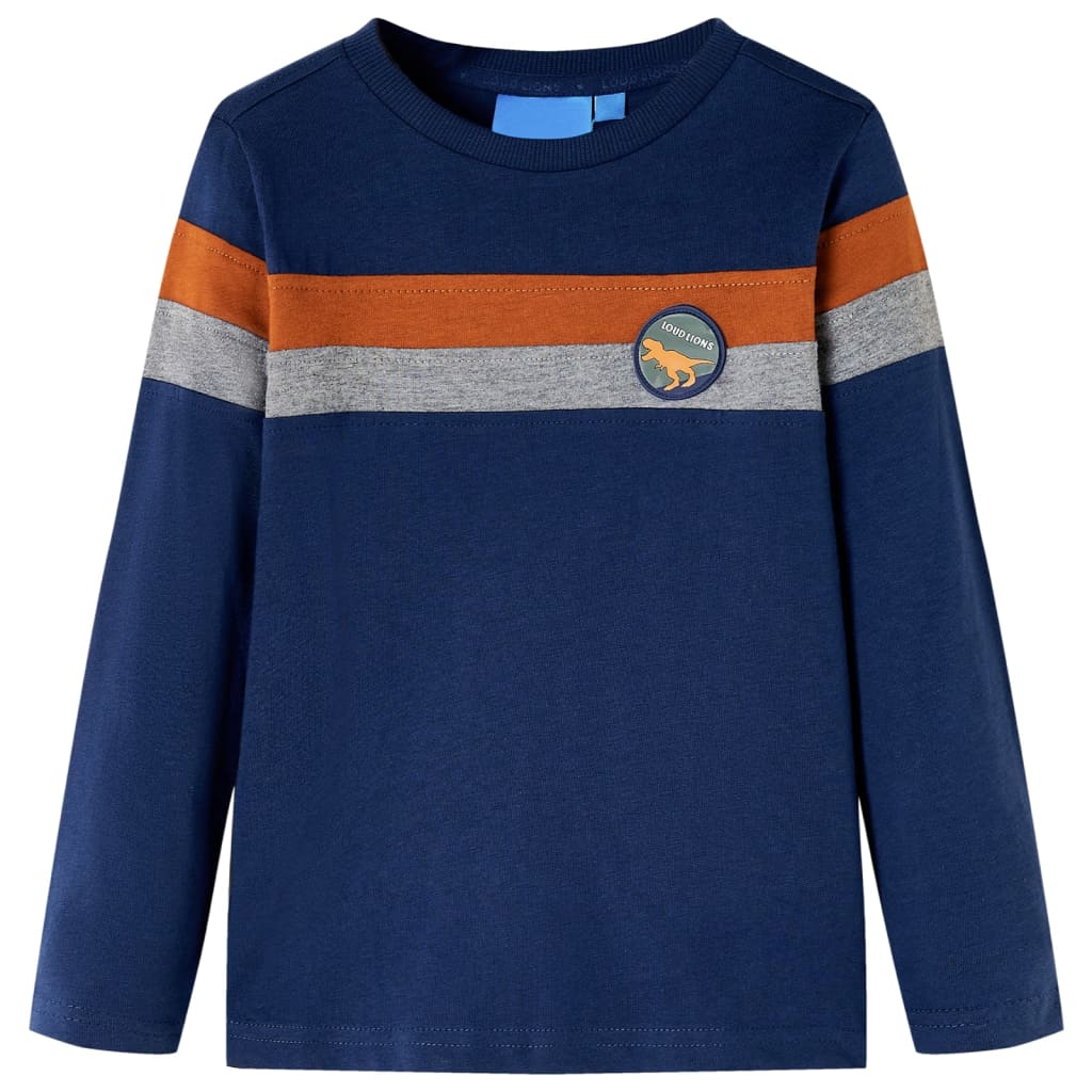 VidaXL Chemise enfant à manches longues 92 bleu marine