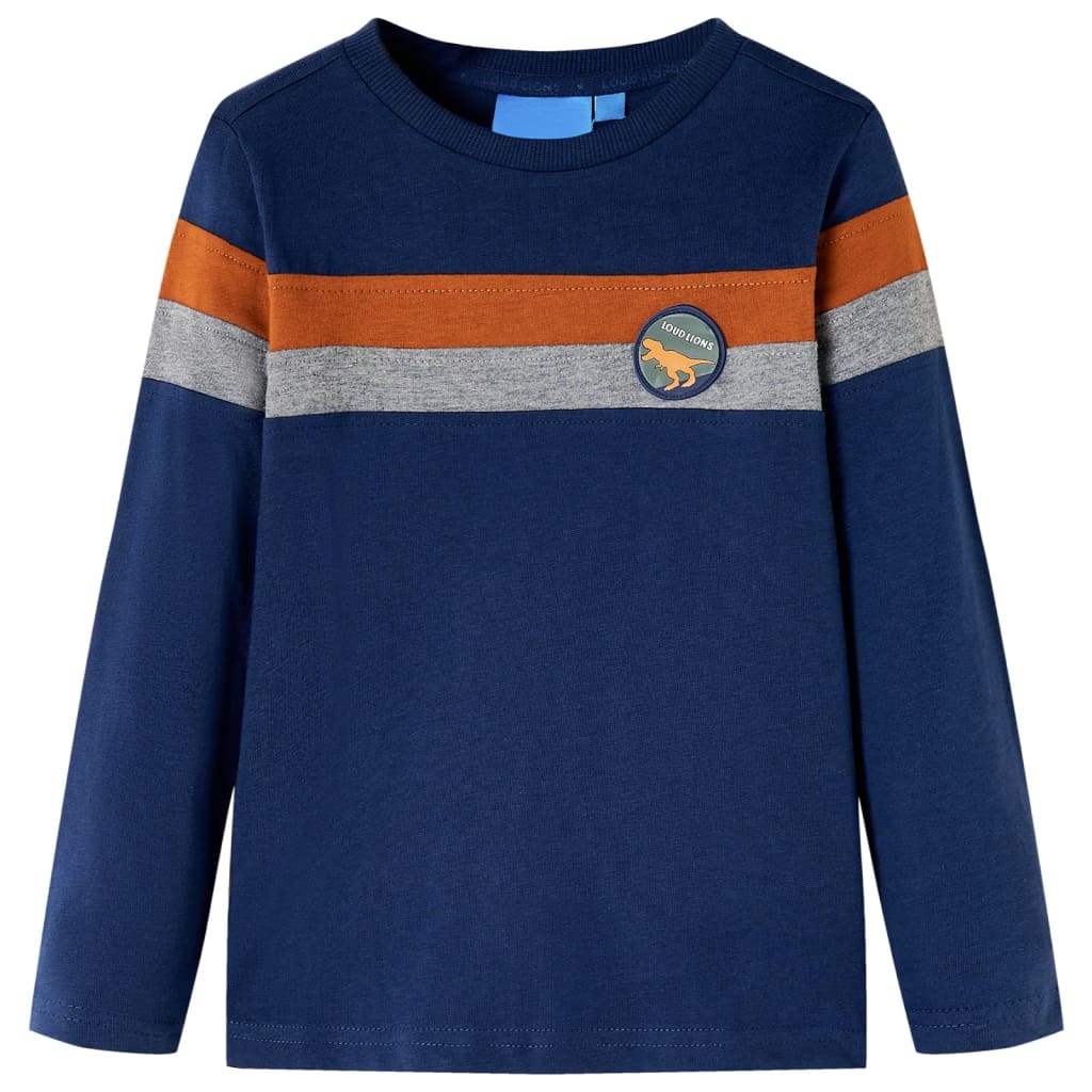 VidaXL Chemise enfant à manches longues 116 bleu marine